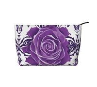 WZYCWB Beautiful Purple Roses Printed Cosmetic Storage Bag, Perfect for Business Trips and Travel.