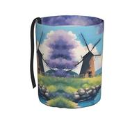WZYCWB Beautiful River Windmill Hanging car Trash can, Practical and Convenient, Suitable for Multiple car Models, Providing Ideal Storage Space