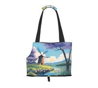 WZYCWB beautiful river windmill Lightweight travel bag for cats & breathable small dog shoulder bag for easy portability