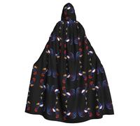 WZYCWB Beautiful rooster Printed hooded cape suitable for masquerade, Halloween party cosplay props
