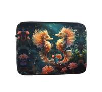 WZYCWB Beautiful Seahorse Couple 13 inch Printed laptop sleeve for 10-17-inch laptops, perfect for both business and leisure use.
