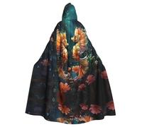 WZYCWB Beautiful Seahorse Couple Halloween hooded cape, a stylish adult cape perfect for carnivals, themed parties, and masquerades.