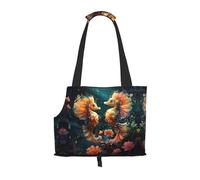 WZYCWB Beautiful Seahorse Couple Lightweight travel bag for cats & breathable small dog shoulder bag for easy portability