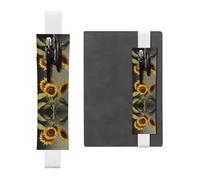 WZYCWB Beautiful sunflowers Leather Pen Holder Bookmark, Adjustable Leather Pen Holder, Perfect for Back to School Christmas Gifts