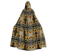 WZYCWB Beautiful sunflowers Printed hooded cape suitable for masquerade, Halloween party cosplay props