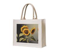WZYCWB Beautiful sunflowers Printed three-dimensional canvas tote bag suitable for travel, work, fitness, camping and beach carrying