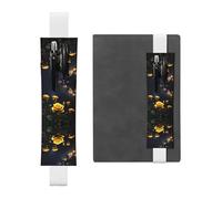 WZYCWB Beautiful yellow roses Leather Pen Holder Bookmark, Adjustable Leather Pen Holder, Perfect for Back to School Christmas Gifts