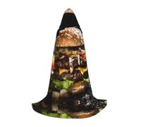 WZYCWB beef burger S Patterned Hooded Cape Cosplay Costume - Holiday Party Costume Props