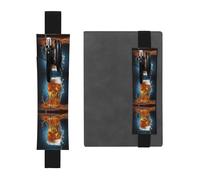 WZYCWB Beer Foam Printed Large-Capacity PVC Pen Holder + Creative Diary Pen Bag Set with Elastic Band Anti-Slip Design