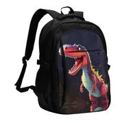 WZYCWB big-mouthed dinosaur Printed laptop backpack, business men's commuter backpack, computer bag with USB port charging
