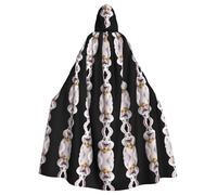 WZYCWB Big silly white rabbit Printed hooded cape suitable for masquerade, Halloween party cosplay props