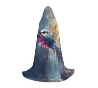 WZYCWB bird with crystal feathers L Patterned Hooded Cape Cosplay Costume - Holiday Party Costume Props