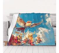 WZYCWB Birds Flying 80"x60" Printed flannel blanket - 30-80 inches. A warm blanket for autumn home use and a portable travel blanket.