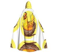 WZYCWB Bird's Nest Golden Chicken Halloween decoration cape, adult large size hooded cape, unisex carnival cape for masquerade, role play