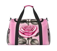 WZYCWB Bird's Nest Golden Chicken Handheld travel bag weekend bag fitness yoga bag suitable for fitness and other scenarios, Beautiful Pink Roses, One Size