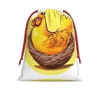 WZYCWB Bird's Nest Golden Chicken L Printed Gift Bags - Perfect for Weddings, Christmas, Birthdays, and Parties - S - L