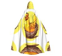WZYCWB Bird's Nest Golden Chicken Patterned ball cape, adult extended wizard robe, masquerade costume, carnival theme party dress