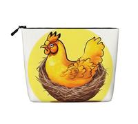 WZYCWB Bird's Nest Golden Chicken Patterned cosmetic bag, travel cosmetic bag, multifunctional storage bag, storage for daily necessities