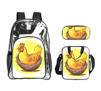 WZYCWB Bird's Nest Golden Chicken Printed backpack set | Lunch bag and pencil case | Perfect for work, business trips, and vacations.