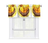 WZYCWB Bird's Nest Golden Chicken Printed Curtain Valance, 54 inches Wide Ã- 18 inches high, Suitable for Door and Window partitions