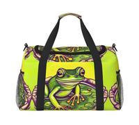 WZYCWB Bird's Nest Golden Chicken Printed fitness travel bag. Perfect for yoga training, short trips, and swimming gear., Frog in a Pond, One Size