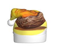 WZYCWB Bird's Nest Golden Chicken Printed Santa Hats - Perfect for Christmas Eve, New Year's Eve, and Holiday Parties