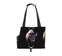 WZYCWB Bison standing Lightweight travel bag for cats & breathable small dog shoulder bag for easy portability