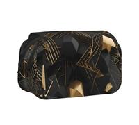 WZYCWB black and gold plaid Portable Pencil Case ideal for organizing pens in the office or storing makeup brushes