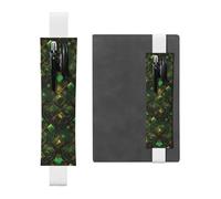 WZYCWB black and green plaid Diary pencil pouches, PVC pen holders and pen holders with elastic bands, and bookmarks are the best gift choices., White, One Size