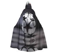 WZYCWB Black and White Football Patterned ball cape, adult extended wizard robe, masquerade costume, carnival theme party dress
