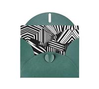 WZYCWB Black and white geometric lines Patterned Dark Green Holiday Card (6x4) with Envelope. Suitable for birthdays, weddings, and condolences.