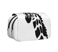 WZYCWB Black and white giraffe Patterned Portable Pencil Case ideal for organizing pens in the office or storing makeup brushes
