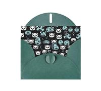 WZYCWB Black and white panda face Patterned Dark Green Holiday Card (6x4) with Envelope. Suitable for birthdays, weddings, and condolences.