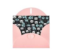 WZYCWB Black and white panda face Patterned Pink Holiday Card (6x4) with Envelope. Suitable for birthdays, weddings, and condolences.
