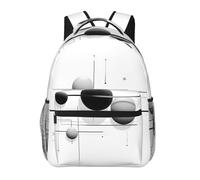 WZYCWB Black and White Planet Casual Backpack, 11.4x15.7x7.8 Inch, Laptop Backpack for Travel Hiking Business Camping Gym