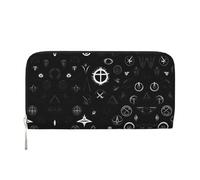 WZYCWB Black and White Universe Printed zippered wallet perfect for travel, business, and everyday wear. Holds cell phones and cash.