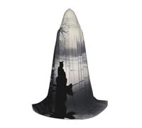 WZYCWB Black Cat in the Snow M Patterned Hooded Cape Cosplay Costume - Holiday Party Costume Props