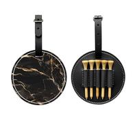 WZYCWB Black Gold Marble Special Printed Golf tee Storage Bag - Portable Hanging Buckle Design