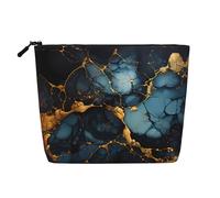 WZYCWB Black Gold Marbled Patterned cosmetic bag, travel cosmetic bag, multifunctional storage bag, storage for daily necessities