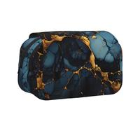 WZYCWB Black Gold Marbled Printing Portable Pencil Case ideal for organizing pens in the office or storing makeup brushes