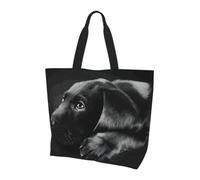 WZYCWB Black Labrador Puppy Printed Tote Bag - Shoulder Bag - Suitable for Travel, Yoga, Beach, Commute, Shopping - Gift for Men and Women