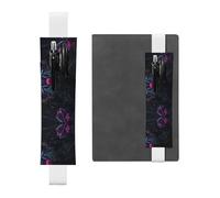 WZYCWB Black mystery Leather Pen Holder Bookmark, Adjustable Leather Pen Holder, Perfect for Back to School Christmas Gifts