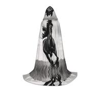 WZYCWB Black Stallion S Patterned Hooded Cape Cosplay Costume - Holiday Party Costume Props