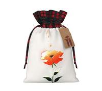 WZYCWB Blooming flowers Christmas Gift Bags for Christmas Party Supplies Decorations, 8.3 * 11.8 Inch Colorblock Burlap Drawstring Gift Bags,