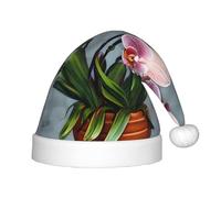 WZYCWB Blooming Orchids Patterned Christmas Party Hat, Children's Class Activity Gift, Christmas Holiday Decoration Prop
