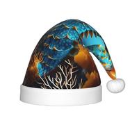 WZYCWB Blue Seahorse Patterned Christmas Party Hat, Children's Class Activity Gift, Christmas Holiday Decoration Prop