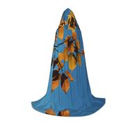 WZYCWB Blue sky and leaves M Patterned Hooded Cape Cosplay Costume - Holiday Party Costume Props