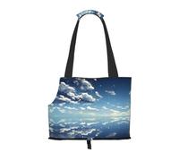 WZYCWB Blue sky and white clouds Lightweight travel bag for cats & breathable small dog shoulder bag for easy portability