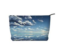 WZYCWB Blue Sky and White Clouds Printed Travel Cosmetic Bag, Perfect for Business Trips and Vacations.