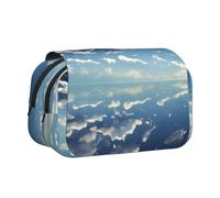 WZYCWB Blue sky and white clouds Printing Portable Pencil Case ideal for organizing pens in the office or storing makeup brushes